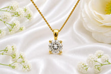 Load image into Gallery viewer, One carat Diamond Set Solitaire Pendant with Chain, Made from your choice of Precious Metals