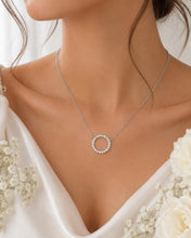Load image into Gallery viewer, Circle Diamond set Necklace, made from you choice of precious metals