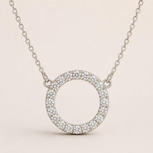 Load image into Gallery viewer, Circle Diamond set Necklace, made from you choice of precious metals