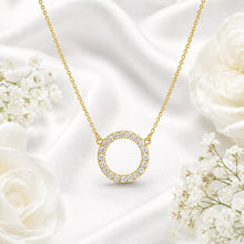 Load image into Gallery viewer, Circle Diamond set Necklace, made from you choice of precious metals