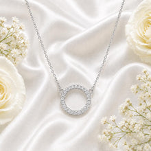 Load image into Gallery viewer, Full Circle Diamond set Necklace, made from solid cast Silver