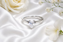 Load image into Gallery viewer, One carat Teardrop cut Diamond set Solitaire, Made from solid cast Silver