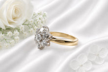 Load image into Gallery viewer, Beautiful Two carat Diamond Cluster set Yellow Gold Ring