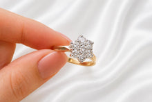 Load image into Gallery viewer, Beautiful Two carat Diamond Cluster set Yellow Gold Ring