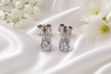 Load image into Gallery viewer, Quarter carat Diamond Set Solitaire Stud Earrings, Best Graded Lab Diamonds