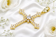 Load image into Gallery viewer, 3.50 carats Diamond set Cross, Measures 65 mm long, choice of Solid Yellow or White Gold