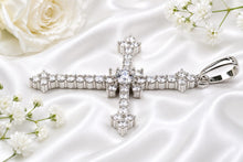 Load image into Gallery viewer, 3.50 carats Diamond set Cross, Measures 65 mm long, choice of Solid Yellow or White Gold