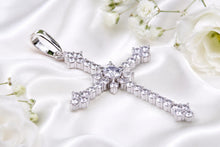 Load image into Gallery viewer, 3.50 carats Diamond set Cross, Measures 65 mm long, choice of Solid Yellow or White Gold