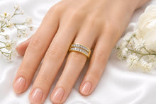 Load image into Gallery viewer, Half carat two row Lab Diamonds set Yellow Gold Ring
