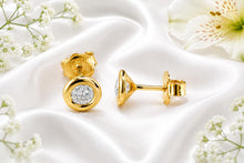 Load image into Gallery viewer, Half carat Top Grade Diamond Solitaire Earrings, Very Smooth Rub Over Setting