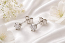 Load image into Gallery viewer, One carat Top Grade Diamond Six Claw Solitaire Earrings
