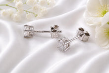 Load image into Gallery viewer, One carat D VVS1 Grade Diamond set Four Claw Solitaire Earrings