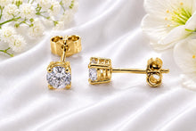 Load image into Gallery viewer, One carat D VVS1 Grade Diamond set Four Claw Solitaire Earrings