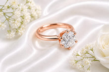 Load image into Gallery viewer, Three carat D VVS 1 graded Certified Round cut Lab Diamond set Solitaire