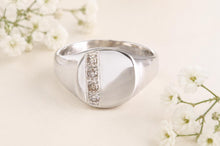 Load image into Gallery viewer, Four Natural Diamonds set Signet Ring