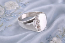 Load image into Gallery viewer, Four Natural Diamonds set Signet Ring