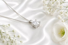 Load image into Gallery viewer, One carat Diamond Set Solitaire Pendant with Chain, Made from Solid Cast Silver