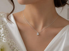 Load image into Gallery viewer, One carat Diamond Set Solitaire Pendant with Chain, Made from Solid Cast Silver