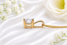 Load image into Gallery viewer, One carat Diamond Set Solitaire Pendant with Chain, Made from your choice of Precious Metals