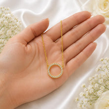 Load image into Gallery viewer, Circle Diamond set Necklace, made from you choice of precious metals