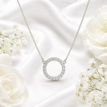 Load image into Gallery viewer, Full Circle Diamond set Necklace, made from solid cast Silver