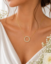 Load image into Gallery viewer, Circle Diamond set Necklace, made from you choice of precious metals