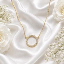 Load image into Gallery viewer, Circle Diamond set Necklace, made from you choice of precious metals
