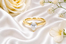 Load image into Gallery viewer, One carat Teardrop cut Diamond set Solitaire, Made from your choice of Precious Metals