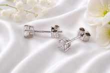 Load image into Gallery viewer, Quarter carat Diamond Set Solitaire Stud Earrings, Best Graded Lab Diamonds