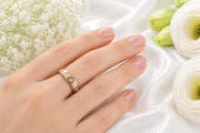 Load image into Gallery viewer, Four Natural Diamonds Set Yellow Gold Band, British Hallmarked