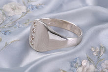 Load image into Gallery viewer, Four Natural Diamonds set Signet Ring