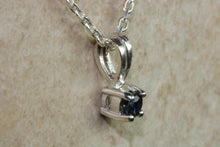 Load image into Gallery viewer, Natural Blue Sapphire Necklace.Sterling Silver Real 4.00 mm Round Sapphire Pendant and Chain.September birthstone,Taurus Zodiac Gemstone.