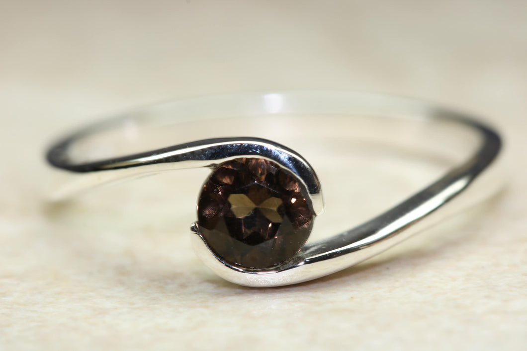 Natural Smokey Quartz Gemstone Ring.Sterling Silver.Perfect 16th,18th,21st birthday or Anniversary Gift.Promise Ring,Dress,Statement Ring.