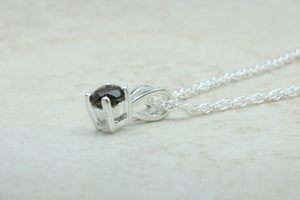 Natural Smokey Quartz Necklace. Sterling Silver Pendant and Chain.Perfect 16th,18th,21st birthday or Anniversary Gift.