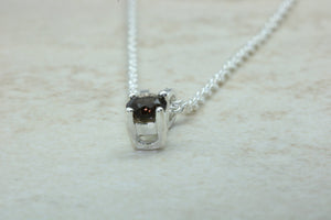 Natural Smokey Quartz Necklace. Sterling Silver Pendant and Chain.Perfect 16th,18th,21st birthday or Anniversary Gift.