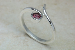 Natural Rhodolite Gemstone Ring.Sterling Silver Rhodolite Garnet.16th,18th,21st birthday or Anniversary,Promise,Dress or Statement Ring.