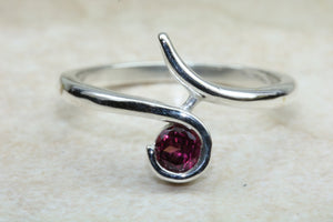 Natural Rhodolite Gemstone Ring.Sterling Silver Rhodolite Garnet.16th,18th,21st birthday or Anniversary,Promise,Dress or Statement Ring.