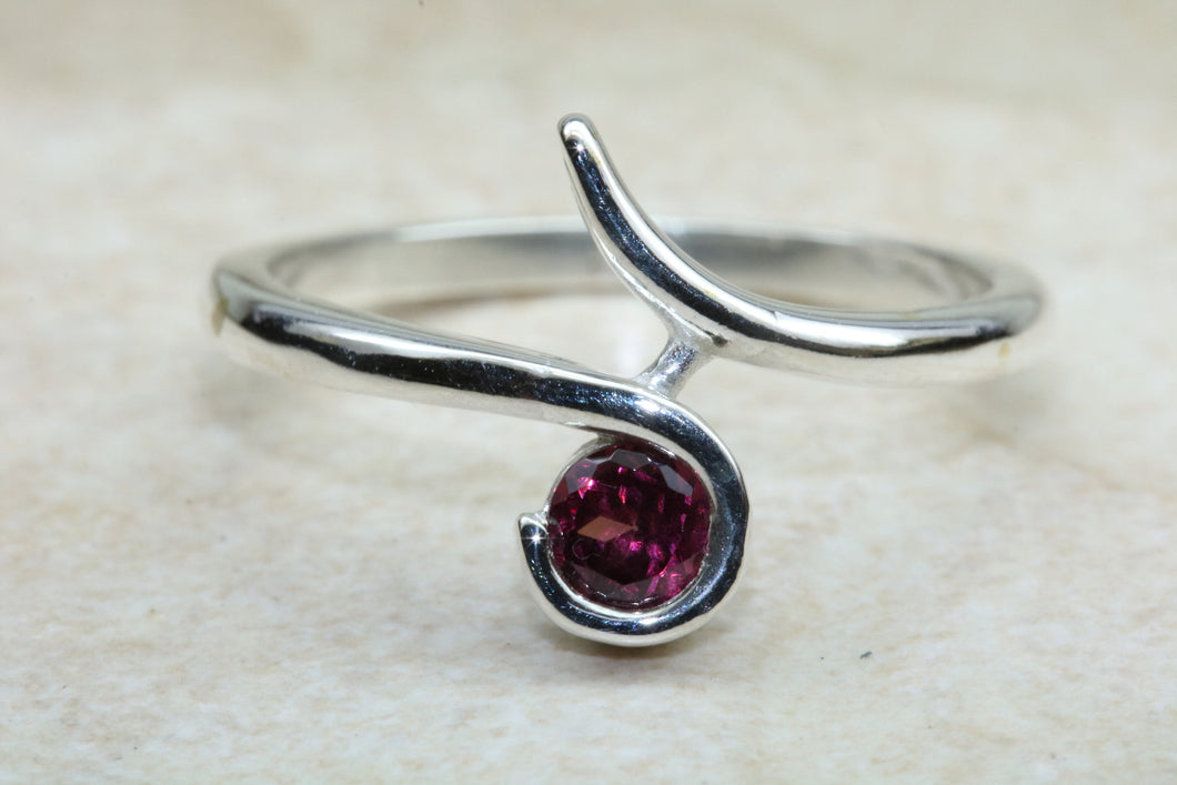 Natural Rhodolite Gemstone Ring.Sterling Silver Rhodolite Garnet.16th,18th,21st birthday or Anniversary,Promise,Dress or Statement Ring.