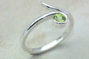 Natural Peridot Gemstone Ring.Sterling Silver Peridot.Perfect 16th,18th,21st birthday or Anniversary Gift.Promise Ring,Dress,Statement Ring.