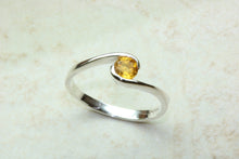 Load image into Gallery viewer, Silver Ring set with Natural Citrine Gemstone.Perfect 16th,18th,21st birthday or Anniversary Gift.Promise Ring,Dress Ring,Statement Ring.