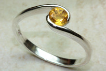 Load image into Gallery viewer, Silver Ring set with Natural Citrine Gemstone.Perfect 16th,18th,21st birthday or Anniversary Gift.Promise Ring,Dress Ring,Statement Ring.