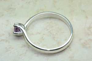 Silver Ring set with Natural Amethyst.February birthstone,Pisces Zodiac Gemstone.Perfect 16th,18th,21st birthday or Anniversary Gift.