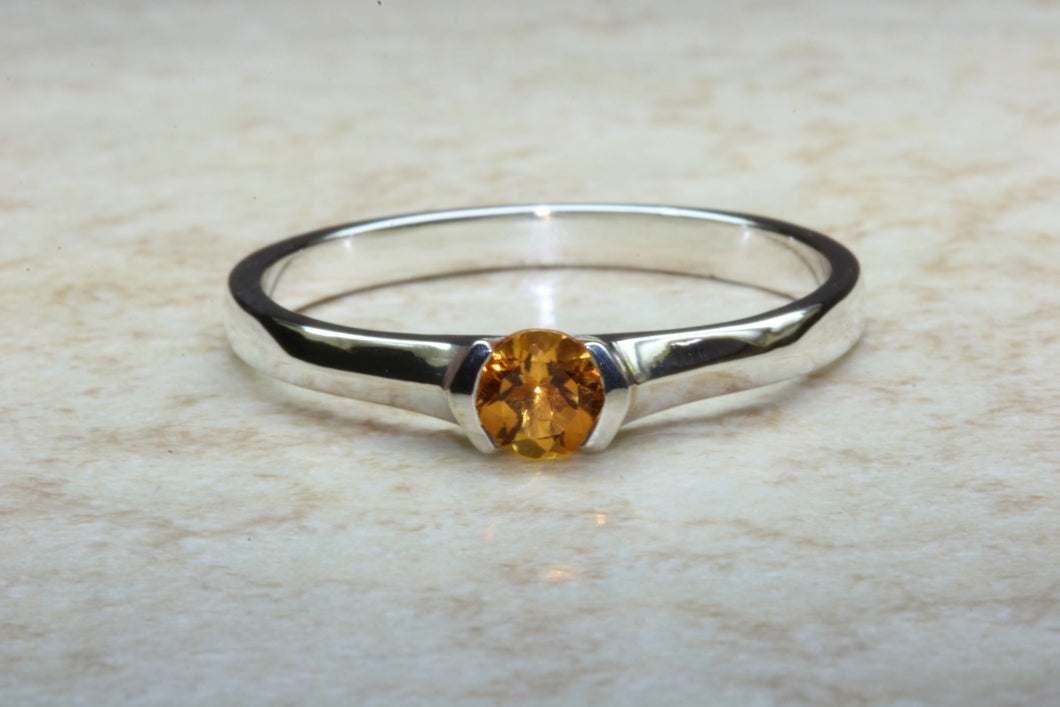 Natural Citrine Gemstone Ring.Sterling Silver.Perfect 16th,18th,21st birthday or Anniversary Gift.Promise Ring,Dress Ring,Statement Ring.