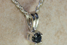 Load image into Gallery viewer, Natural Blue Sapphire Necklace.Sterling Silver Real 4.00 mm Round Sapphire Pendant and Chain.September birthstone,Taurus Zodiac Gemstone.