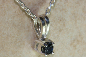 Natural Blue Sapphire Necklace.Sterling Silver Real 4.00 mm Round Sapphire Pendant and Chain.September birthstone,Taurus Zodiac Gemstone.