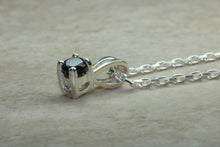 Load image into Gallery viewer, Natural Blue Sapphire Necklace.Sterling Silver Real 4.00 mm Round Sapphire Pendant and Chain.September birthstone,Taurus Zodiac Gemstone.