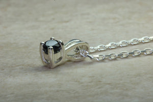 Natural Blue Sapphire Necklace.Sterling Silver Real 4.00 mm Round Sapphire Pendant and Chain.September birthstone,Taurus Zodiac Gemstone.