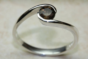 Natural Smokey Quartz Gemstone Ring.Sterling Silver.Perfect 16th,18th,21st birthday or Anniversary Gift.Promise Ring,Dress,Statement Ring.