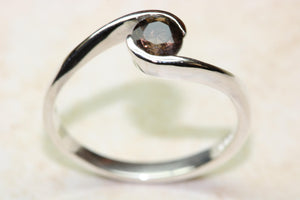Natural Smokey Quartz Gemstone Ring.Sterling Silver.Perfect 16th,18th,21st birthday or Anniversary Gift.Promise Ring,Dress,Statement Ring.