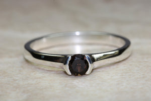 Natural Smokey Quartz Gemstone Ring.Sterling Silver.Perfect 16th,18th,21st birthday or Anniversary Gift.Promise Ring,Dress,Statement Ring.